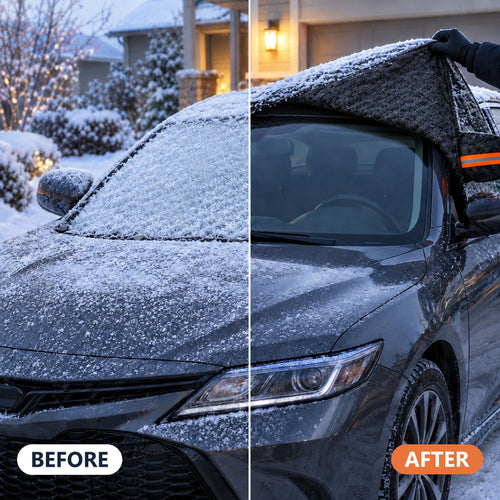 The Clear Morning Kit: Windshield Snow & Frost Cover with Mirror Covers + Storage Bag