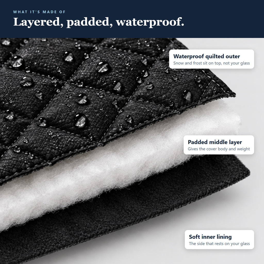 The Clear Morning Kit: Windshield Snow & Frost Cover with Mirror Covers + Storage Bag
